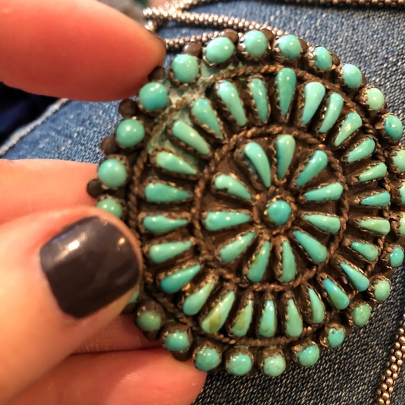 Vintage Navajo petit point statement ring 6.5 - Picture 6 of 7